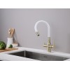 Смеситель Paulmark Salix Sa213419-BRW - Бронзовый с Белым Шлангом для Удобства и Стиля