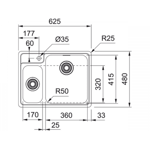 Мойка Franke BCX 260 TL с стоп-вентом (127.0688.780) - Качественное решение для вашей кухни