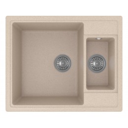 Мойка Florentina Липси 620К песочный, 2 чаши, кварц, 620х510 мм, SKU 24503
