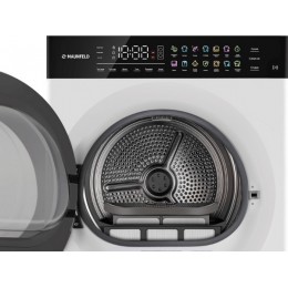 Стирально-сушильная машина MAUNFELD MFWD121010WH07, 10 кг, инверторный мотор, белая/черная, 21 программа, 1200 об/мин, SKU 35703