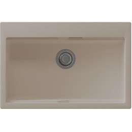 Мойка Florentina Ромия 770 (SKU 27205), кварцевая, 1 чаша, 770x510 мм, без крыла, с переливом.
