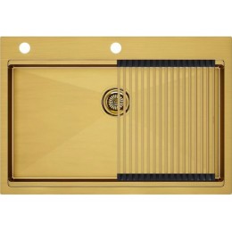 Мойка 22609 Paulmark Kroner-pro 75, нержавеющая сталь, брашированное золото, 750x510 мм