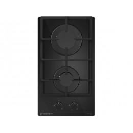Варочная панель MEFERI MGH302BK 30 см, газовая, черная, стекло, 2 конфорки, SKU 29309