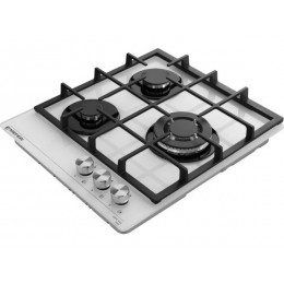 Варочная панель MEFERI MGH453WH GLASS POWER 45 см, газовая, белая, 3 конфорки, стекло, металл, SKU 29311