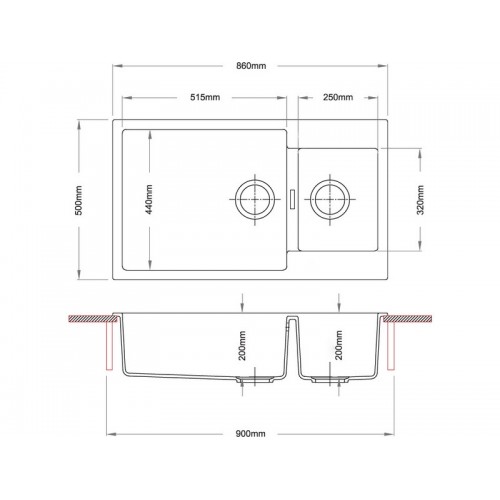 Мойка Longran Enigma ENG860.500 15 - 10 Onyx: Элегантное Решение для Вашей Кухни