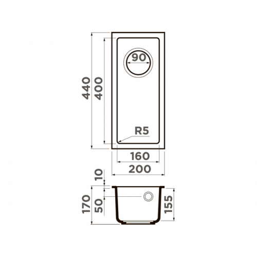 Мойка Omoikiri Bosen 20-U-CH Tetogranit/шампань (4993246)