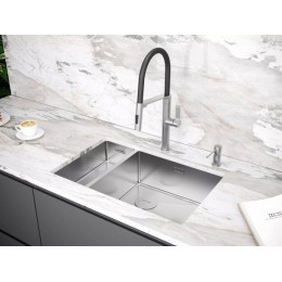 Мойка Paulmark 30917 69/2S, нержавеющая сталь, 2 чаши, универсальная установка