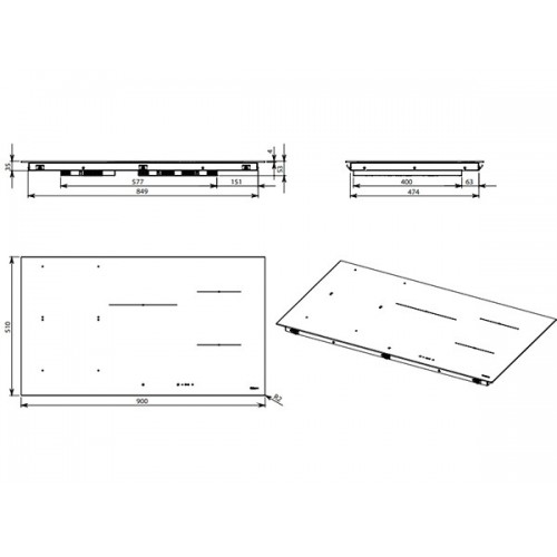 Варочная панель Falmec PIANO INDUZIONE BLACK MATT 90x51 индукционная