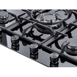 Варочная панель EXITEQ PFH 750 STG-E газовая 68 см, черная, стекло 8 мм, 5 конфорок, SKU 28518