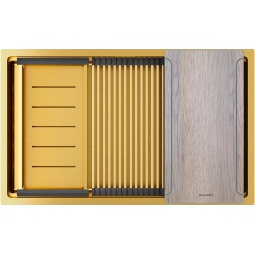 Мойка Paulmark Next-Multi Sink 74 Uni PM787445-BG в Брашированном Золоте - Идеальное Решение для Вашей Кухни