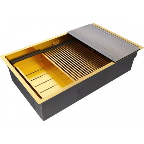 Мойка Paulmark Next-Multi Sink 74 Uni PM787445-BG в Брашированном Золоте - Идеальное Решение для Вашей Кухни
