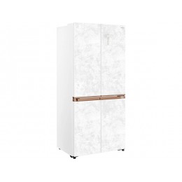 Холодильник HIBERG i-RFQ 630G WS, 83.3 см, белый мрамор, 505 л, A++, Total No Frost, инверторный компрессор, 38 дБ, ледогенератор, Care+ Space, 31632