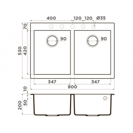 Мойка Omoikiri Bosen 80-2-PL Tetogranit/платина (4993843)