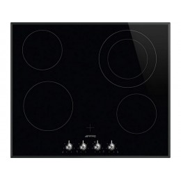 Варочная панель SMEG SE364ETBM 60 см, черная, стеклокерамика, 4 зоны Hi-Light, 28135