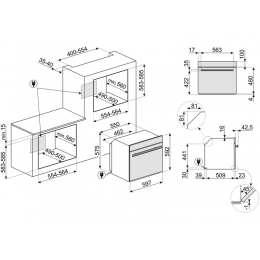 Духовой шкаф SMEG SO6104APB3, 29636, 68л, черный, СВЧ и пар.