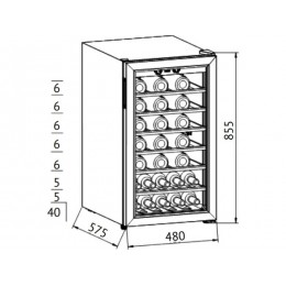 Винный шкаф Kuppersberg RSW 82, 48 см, черный, 118 л, 37 дБ, SKU 27737