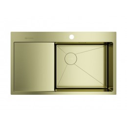 Мойка Omoikiri Akisame 86-R Side-LG нерж. сталь/светлое золото (4997046)