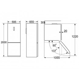 Холодильник MAUNFELD MFF200NFBG Matt Inverter 37140, 351л, NoFrost, A++