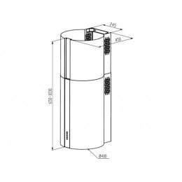 Вытяжка MEFERI TUBE40IX POWER 29441, нерж. сталь, 850 м³/ч, 3 скорости, LED
