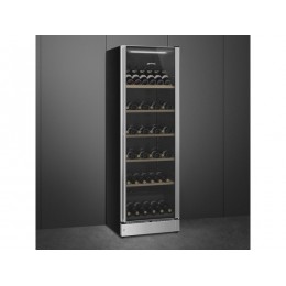 Винный шкаф SMEG SCV115G, 60 см, 368 л, 197 бутылок, 2 зоны, LED дисплей, SKU 28144