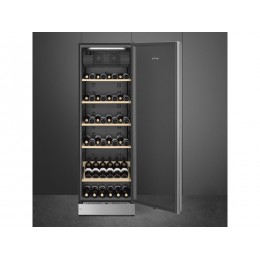 Винный шкаф SMEG SCV115G, 60 см, 368 л, 197 бутылок, 2 зоны, LED дисплей, SKU 28144