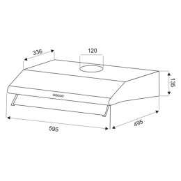 Вытяжка 60 см EXITEQ EX-1056 inox, 400 м³/ч, 3 скорости, 2 мотора, LED 1x2 Вт, SKU 11946