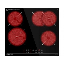 Варочная панель MEFERI MEH604BK ULTRA 58 см, черная, стеклокерамика, 4 конфорки, 29547