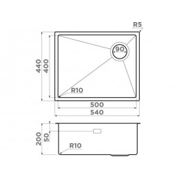 Мойка 34152 Omoikiri Taki 54-U/IF, нержавеющая сталь, 540x440x200 мм, 1.2 мм, для тумбы от 60 см