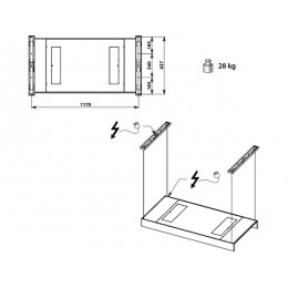 Вытяжка Falmec 25053 LIGHT 123 см, черная, матовый алюминий, 800 м3/ч
