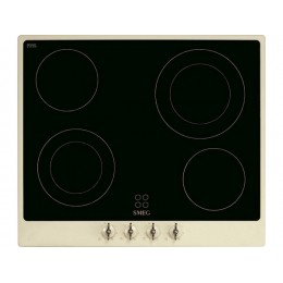 Варочная панель SMEG P864PO 60 см, кремовая, латунная фурнитура, 4 зоны Hi-Light, 28057