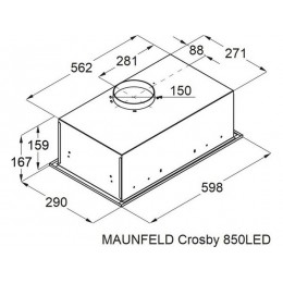 Вытяжка MAUNFELD Crosby 33359 850 м³/ч черный 60 см