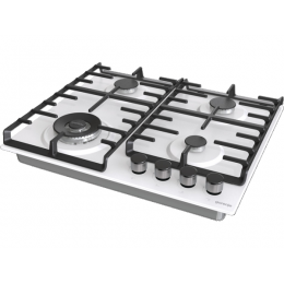 Газовая варочная панель Gorenje GW642SYW 60 см, белая, 27361, с эмалированной поверхностью, 4 конфорки, 3500 Вт.