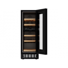 Винный шкаф Kuppersbusch FWKU 1531.0 S 30 см, 17 бутылок, черное стекло, 2 зоны, SKU 32665