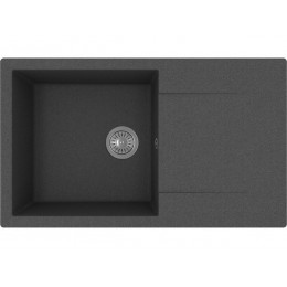 Мойка Florentina Тоскана 860 черный, SKU 26665, кварц, 1 чаша, с крылом.
