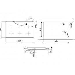 Варочная панель SMEG SIM3964N 90 см, черный матовый, 6 зон, EVO Slider, 11,1 кВт, SKU 33667.