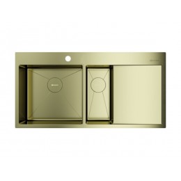 Мойка Omoikiri Akisame 100-2-L-LG (SKU 33869) нерж. сталь, 1000x510 мм, слева, 1.2 мм