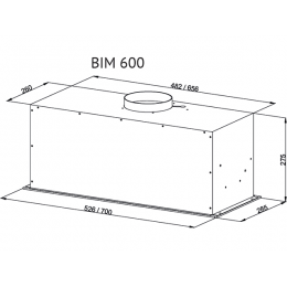 Вытяжка Kuppersberg BIM 600 White 52 см, 1300 м3/ч, 46 дБ, SKU 24976