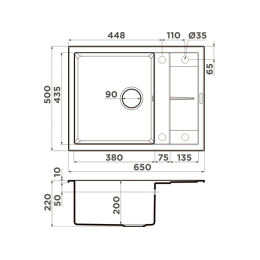 Мойка Omoikiri Sumi 65A-MO Artceramic/мокко (4997468)
