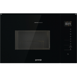 СВЧ-печь Gorenje BMI251SG3BG 25л, черная, встраиваемая, 900Вт, кварцевый гриль, 15 программ, SKU 27379
