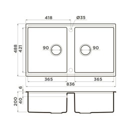 Мойка Omoikiri Kitagawa 83-2-U-MO Artceramic/мокко (4997201)