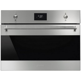 СВЧ-печь SMEG SO4301M0X 60 см, 40 л, 800 Вт, гриль, матовая нержавеющая сталь, стекло Eclipse, SKU 29083