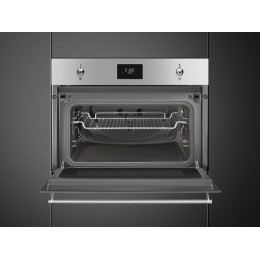 СВЧ-печь SMEG SO4301M0X 60 см, 40 л, 800 Вт, гриль, матовая нержавеющая сталь, стекло Eclipse, SKU 29083
