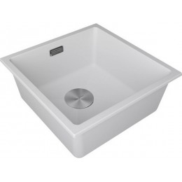 Мойка Paulmark Lumi 45uni LU45-WH, 600 мм, гранит, 455x460 мм, белый, SKU 25685.