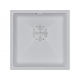 Мойка Paulmark Lumi 45uni LU45-WH, 600 мм, гранит, 455x460 мм, белый, SKU 25685.
