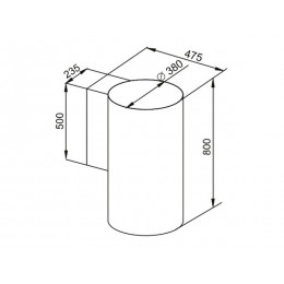 Вытяжка Kuppersberg WL-TUBA B, 38 см, 1500 м3/ч, черная, 4 скорости, турбо режим, SKU 22390