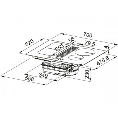Варочная панель Franke FSM 709 HI LL KIT (340.0678.204) индукционная с вытяжкой