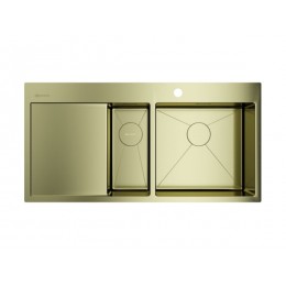 Мойка Omoikiri Akisame 100-2-R-LG нерж. сталь/светлое золото (4973090)