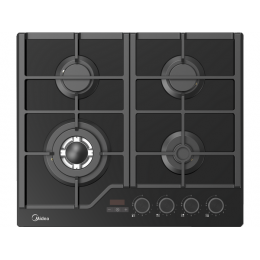 Варочная панель Midea MG697TTGB 60 см, черная, стекло, 4 конфорки, WOK, 27603