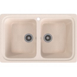 Мойка Gamma Stone GS-12 26010, 80 см, 2 чаши, мрамор, 780x495 мм