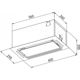 Вытяжка MEFERI INBOX60BK GLASS POWER 60 см, черная, 900 м³/ч, 44 дБ, SKU 29410